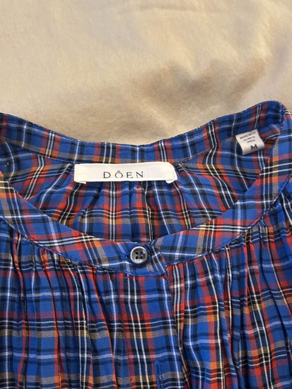 DÔEN The Jane Blouse - Azure French Plaid - Picture 3 of 4